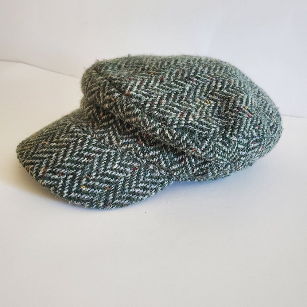 Hanna Hats of Donegal Skipper Tweed Cap 100% Wool Fisherman Hat Ireland M